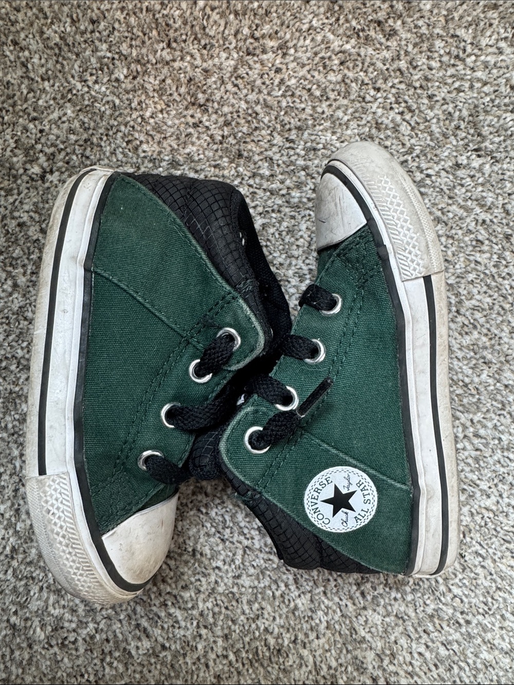 Converse Kids Dark Green and Black High-Top Sneakers